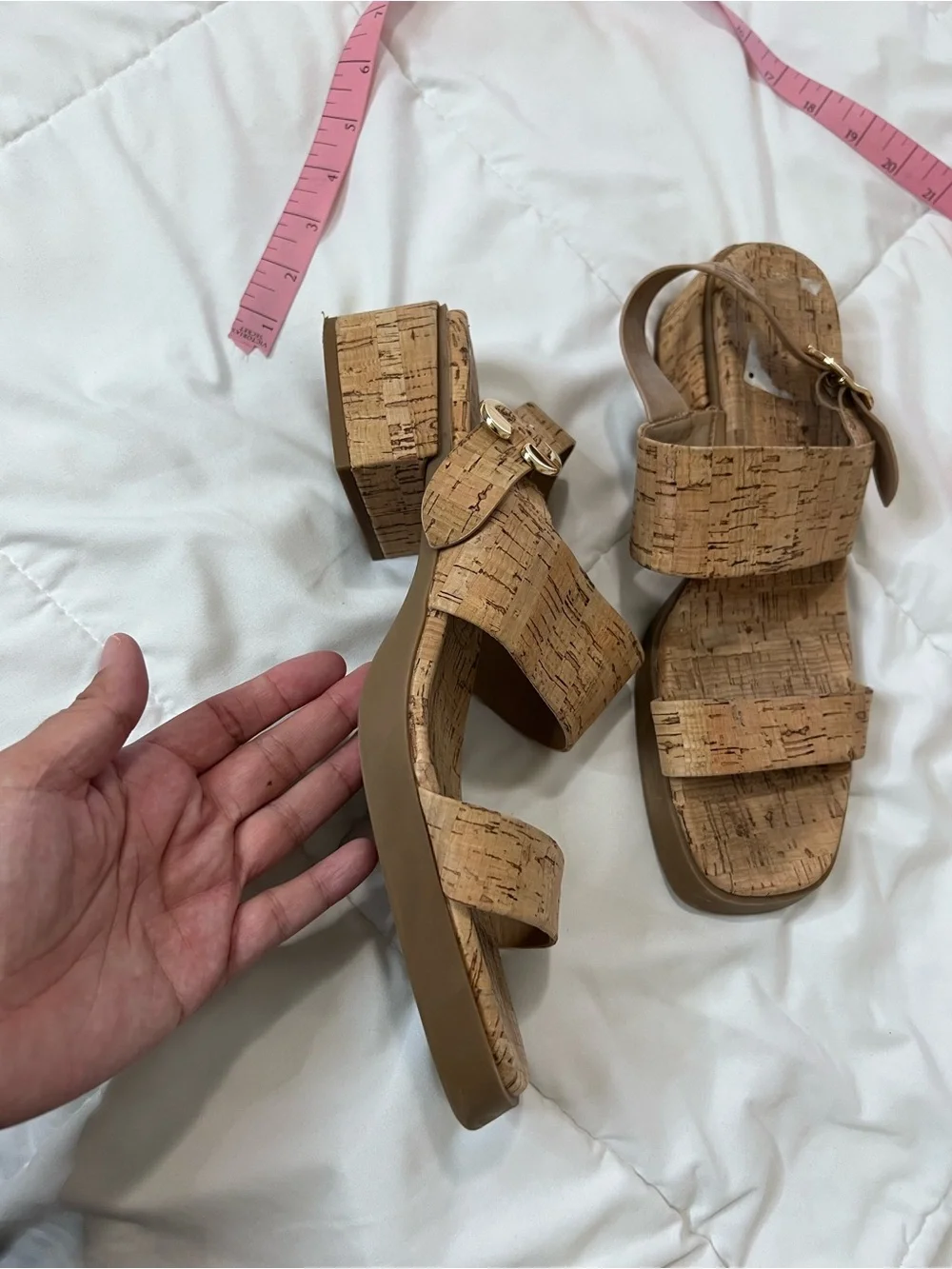 Aerosoles Dove Cork Block Heel Sandals Natural Cork size 11